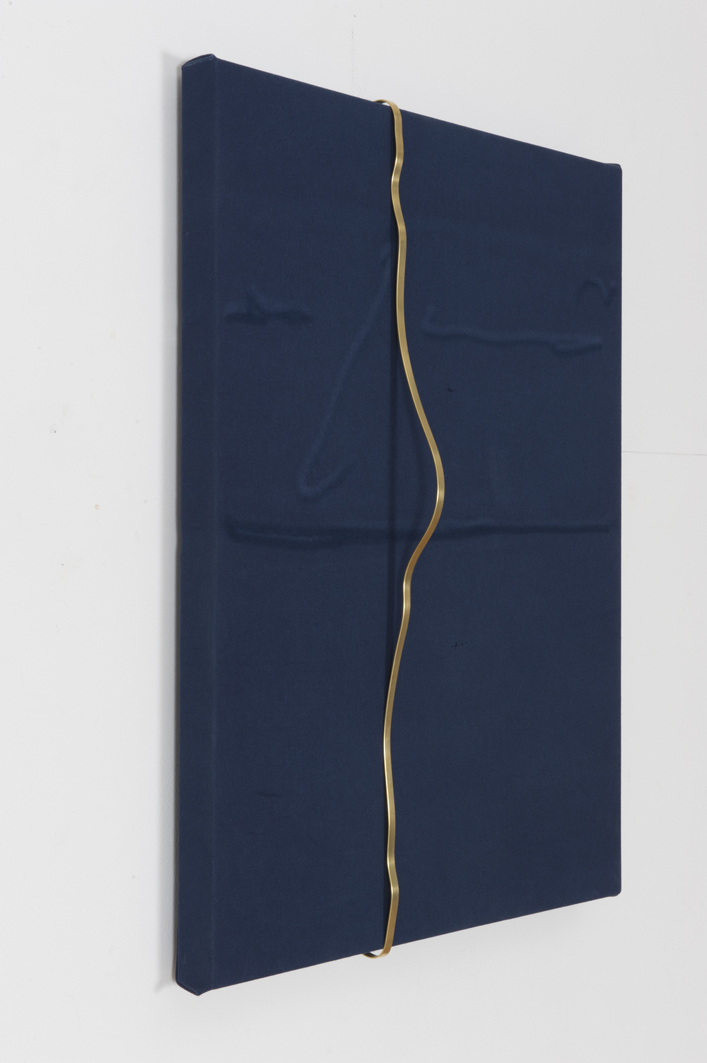 Zehra Arslan, When Jerry put a smile on my face, Engraved dyed cotton duck, brass, 76X61cm, 2015